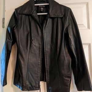 New York company black leather jacket